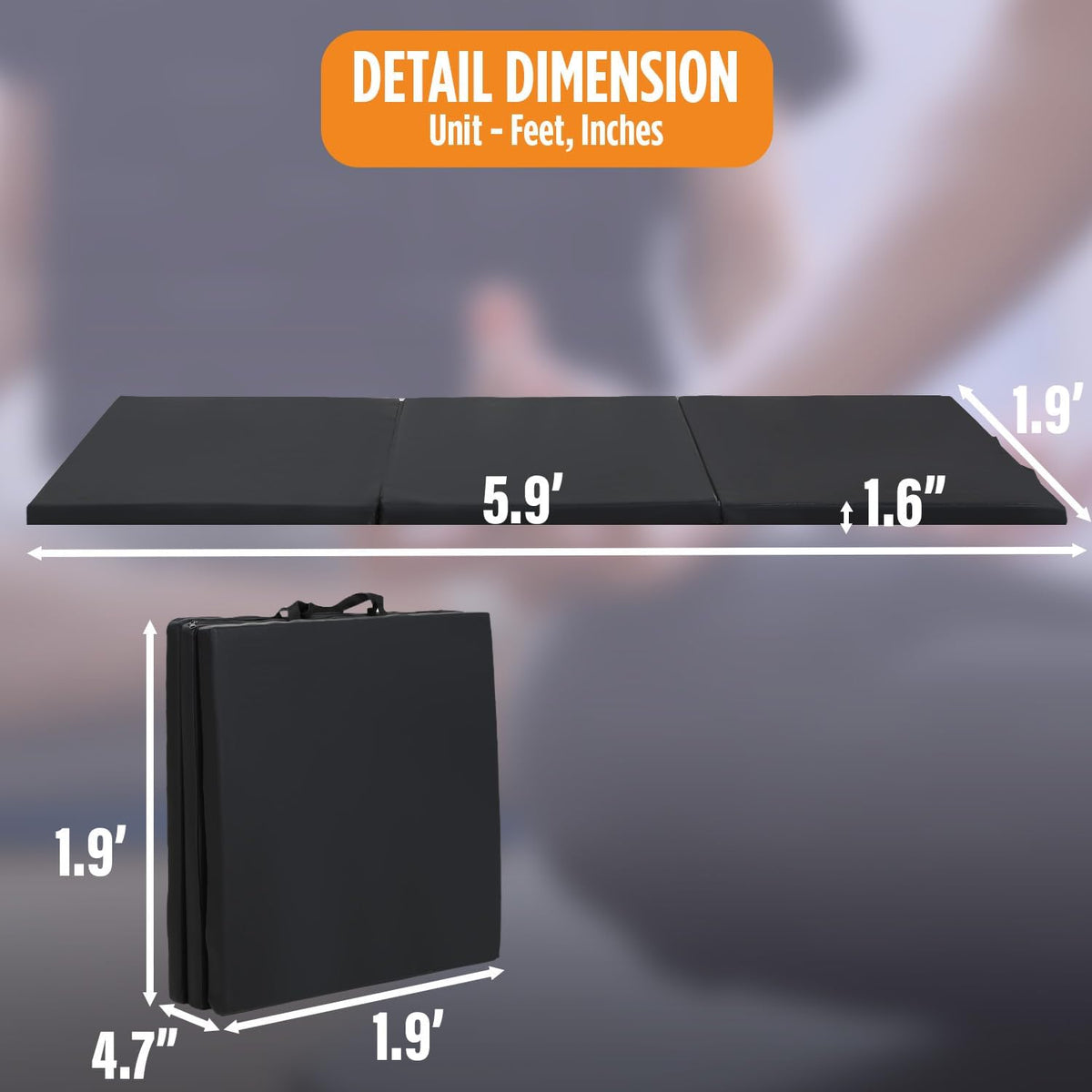 Gymnastics Mats Foldable Tumbling Mats Portable Gymnastics Exercise Mat Thick Gymnastics Tumbling Mats Pad Home Exercise Panel Mat With Carrying Handles