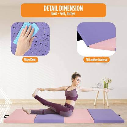 Gymnastics Mats Foldable Tumbling Mats Portable Gymnastics Exercise Mat Thick Gymnastics Tumbling Mats Pad Home Exercise Panel Mat With Carrying Handles