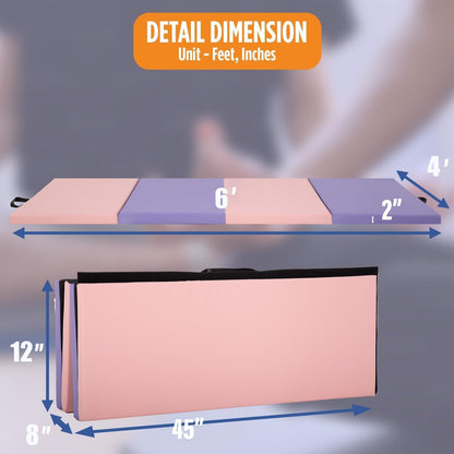 Gymnastics Mats Foldable Tumbling Mats Portable Gymnastics Exercise Mat Thick Gymnastics Tumbling Mats Pad Home Exercise Panel Mat With Carrying Handles