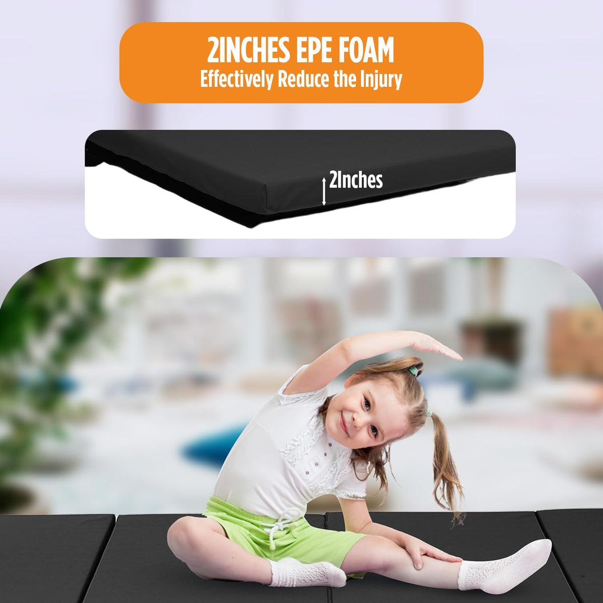 Gymnastics Mats Foldable Tumbling Mats Portable Gymnastics Exercise Mat Thick Gymnastics Tumbling Mats Pad Home Exercise Panel Mat With Carrying Handles