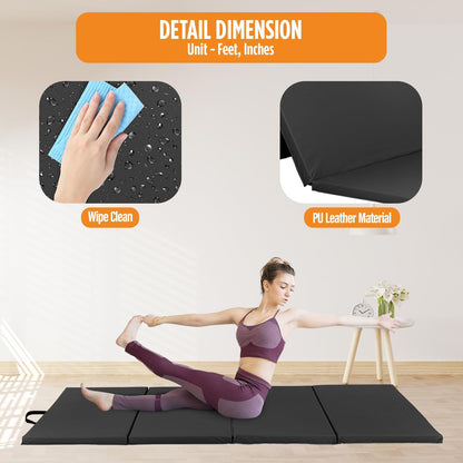 Gymnastics Mats Foldable Tumbling Mats Portable Gymnastics Exercise Mat Thick Gymnastics Tumbling Mats Pad Home Exercise Panel Mat With Carrying Handles