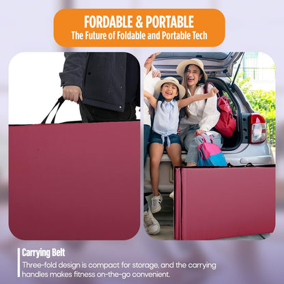 Gymnastics Mats Foldable Tumbling Mats Portable Gymnastics Exercise Mat Thick Gymnastics Tumbling Mats Pad Home Exercise Panel Mat With Carrying Handles