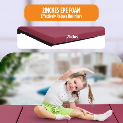 Gymnastics Mats Foldable Tumbling Mats Portable Gymnastics Exercise Mat Thick Gymnastics Tumbling Mats Pad Home Exercise Panel Mat With Carrying Handles