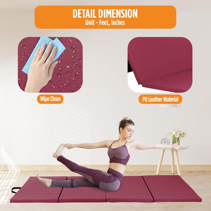 Gymnastics Mats Foldable Tumbling Mats Portable Gymnastics Exercise Mat Thick Gymnastics Tumbling Mats Pad Home Exercise Panel Mat With Carrying Handles