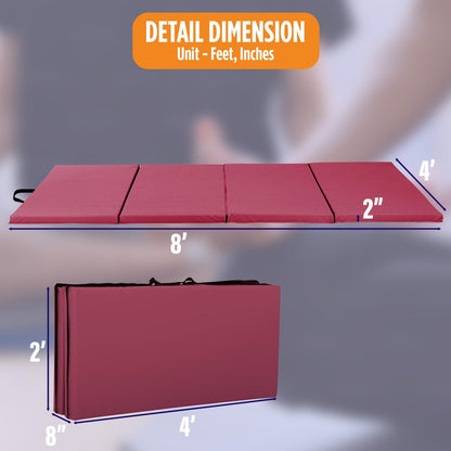 Gymnastics Mats Foldable Tumbling Mats Portable Gymnastics Exercise Mat Thick Gymnastics Tumbling Mats Pad Home Exercise Panel Mat With Carrying Handles