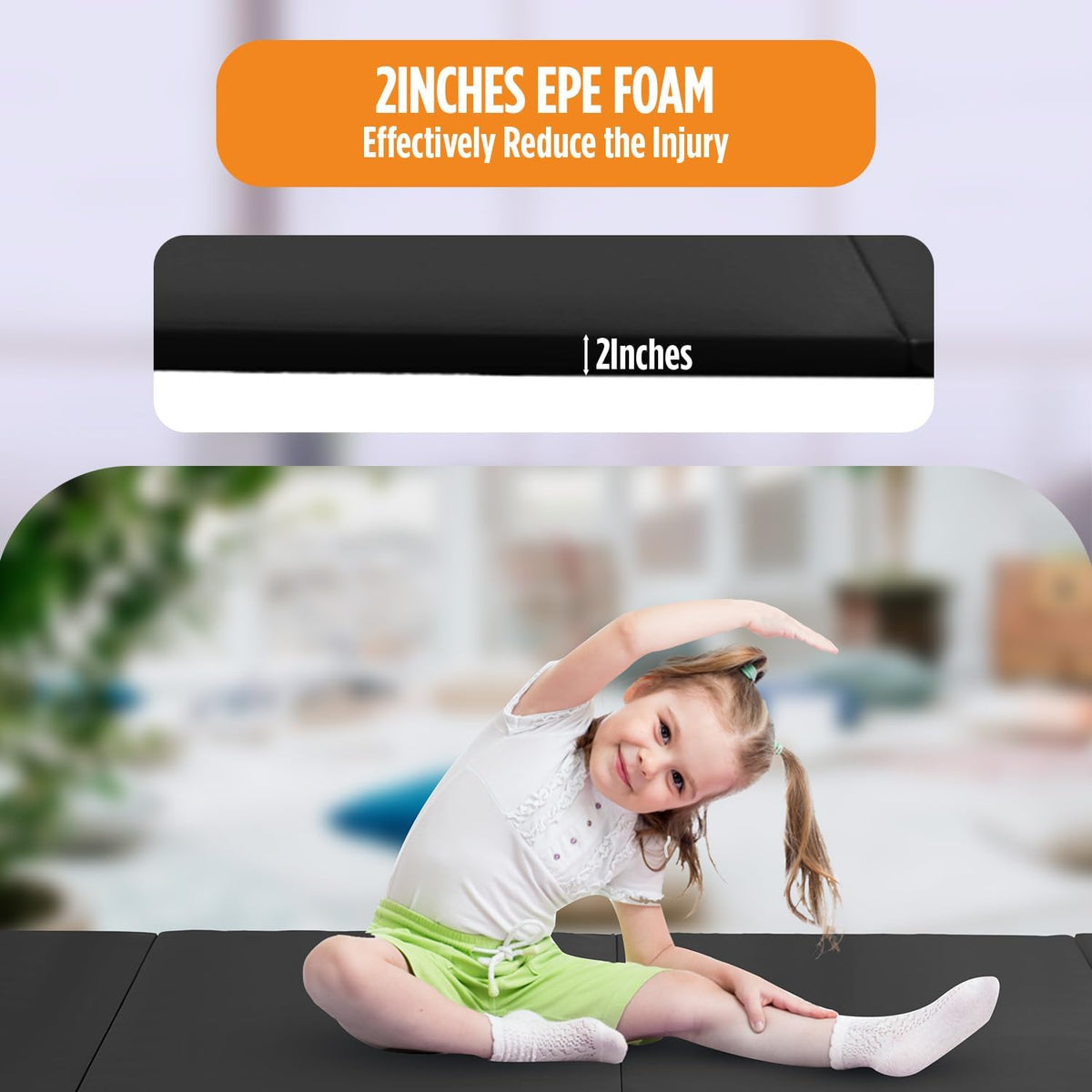 Gymnastics Mats Foldable Tumbling Mats Portable Gymnastics Exercise Mat Thick Gymnastics Tumbling Mats Pad Home Exercise Panel Mat With Carrying Handles