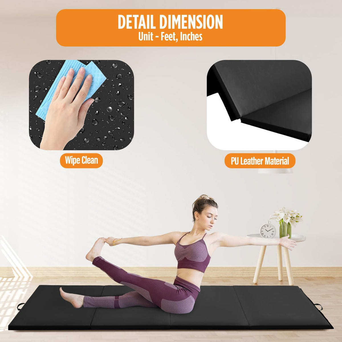 Gymnastics Mats Foldable Tumbling Mats Portable Gymnastics Exercise Mat Thick Gymnastics Tumbling Mats Pad Home Exercise Panel Mat With Carrying Handles