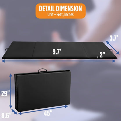 Gymnastics Mats Foldable Tumbling Mats Portable Gymnastics Exercise Mat Thick Gymnastics Tumbling Mats Pad Home Exercise Panel Mat With Carrying Handles