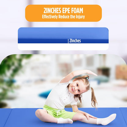 Gymnastics Mats Foldable Tumbling Mats Portable Gymnastics Exercise Mat Thick Gymnastics Tumbling Mats Pad Home Exercise Panel Mat With Carrying Handles