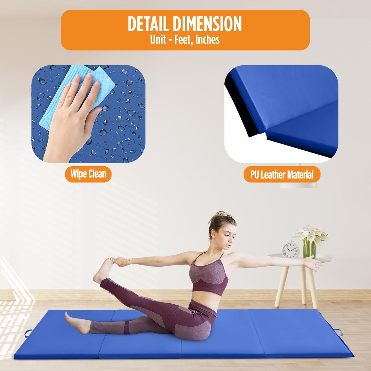 Gymnastics Mats Foldable Tumbling Mats Portable Gymnastics Exercise Mat Thick Gymnastics Tumbling Mats Pad Home Exercise Panel Mat With Carrying Handles