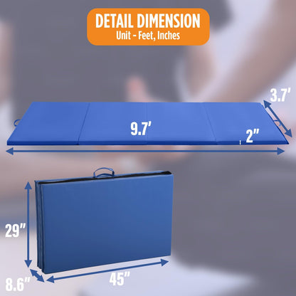 Gymnastics Mats Foldable Tumbling Mats Portable Gymnastics Exercise Mat Thick Gymnastics Tumbling Mats Pad Home Exercise Panel Mat With Carrying Handles