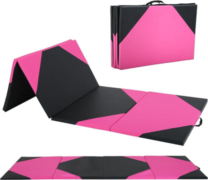 Gymnastics Mats Foldable Tumbling Mats Portable Gymnastics Exercise Mat Thick Gymnastics Tumbling Mats Pad Home Exercise Panel Mat With Carrying Handles
