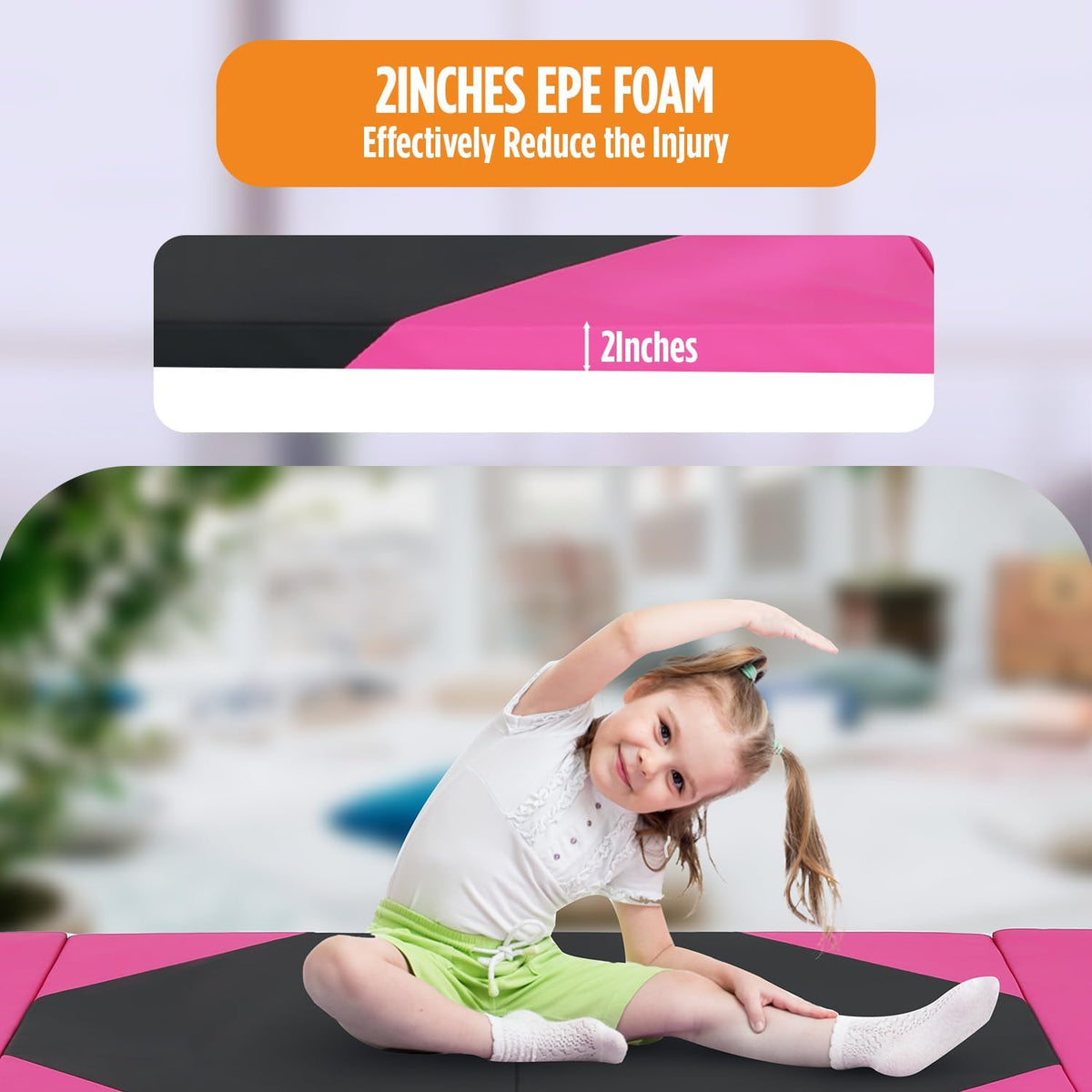 Gymnastics Mats Foldable Tumbling Mats Portable Gymnastics Exercise Mat Thick Gymnastics Tumbling Mats Pad Home Exercise Panel Mat With Carrying Handles