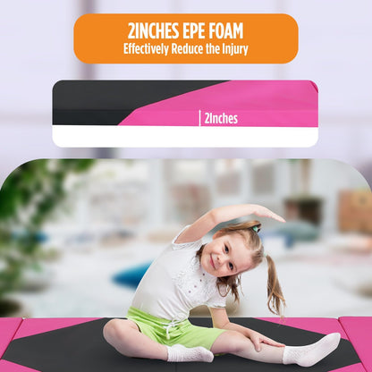 Gymnastics Mats Foldable Tumbling Mats Portable Gymnastics Exercise Mat Thick Gymnastics Tumbling Mats Pad Home Exercise Panel Mat With Carrying Handles