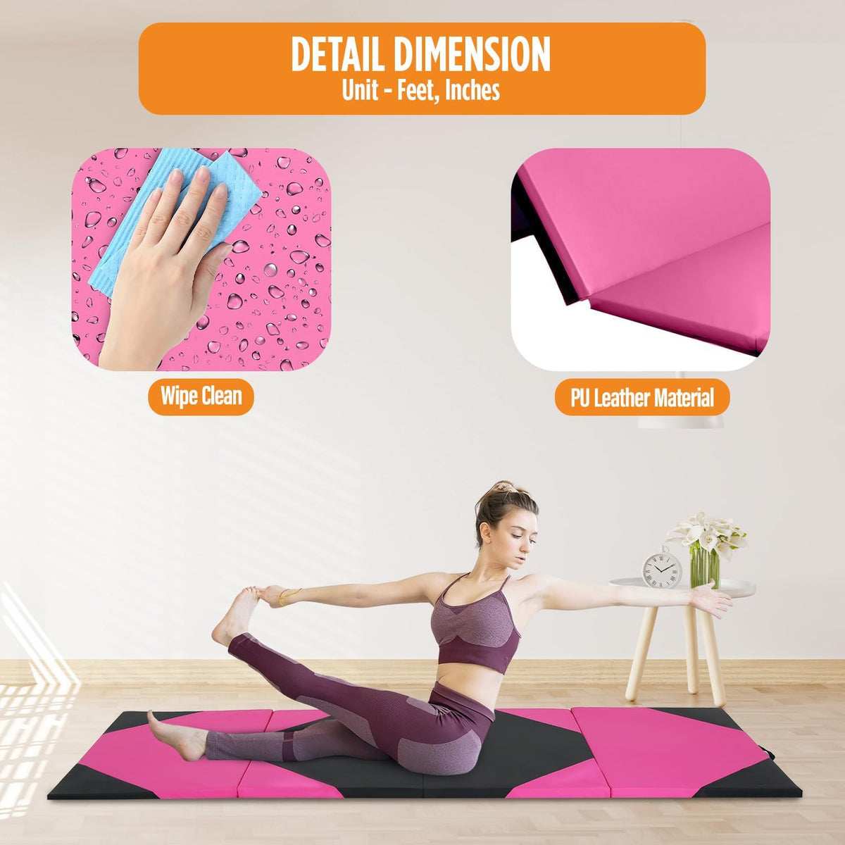 Gymnastics Mats Foldable Tumbling Mats Portable Gymnastics Exercise Mat Thick Gymnastics Tumbling Mats Pad Home Exercise Panel Mat With Carrying Handles