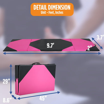 Gymnastics Mats Foldable Tumbling Mats Portable Gymnastics Exercise Mat Thick Gymnastics Tumbling Mats Pad Home Exercise Panel Mat With Carrying Handles