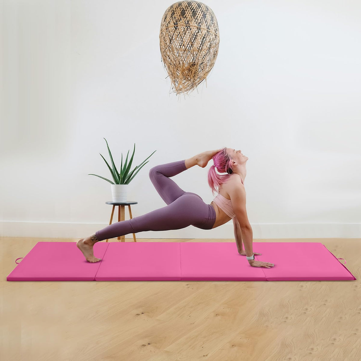 Gymnastics Mats Foldable Tumbling Mats Portable Gymnastics Exercise Mat Thick Gymnastics Tumbling Mats Pad Home Exercise Panel Mat With Carrying Handles