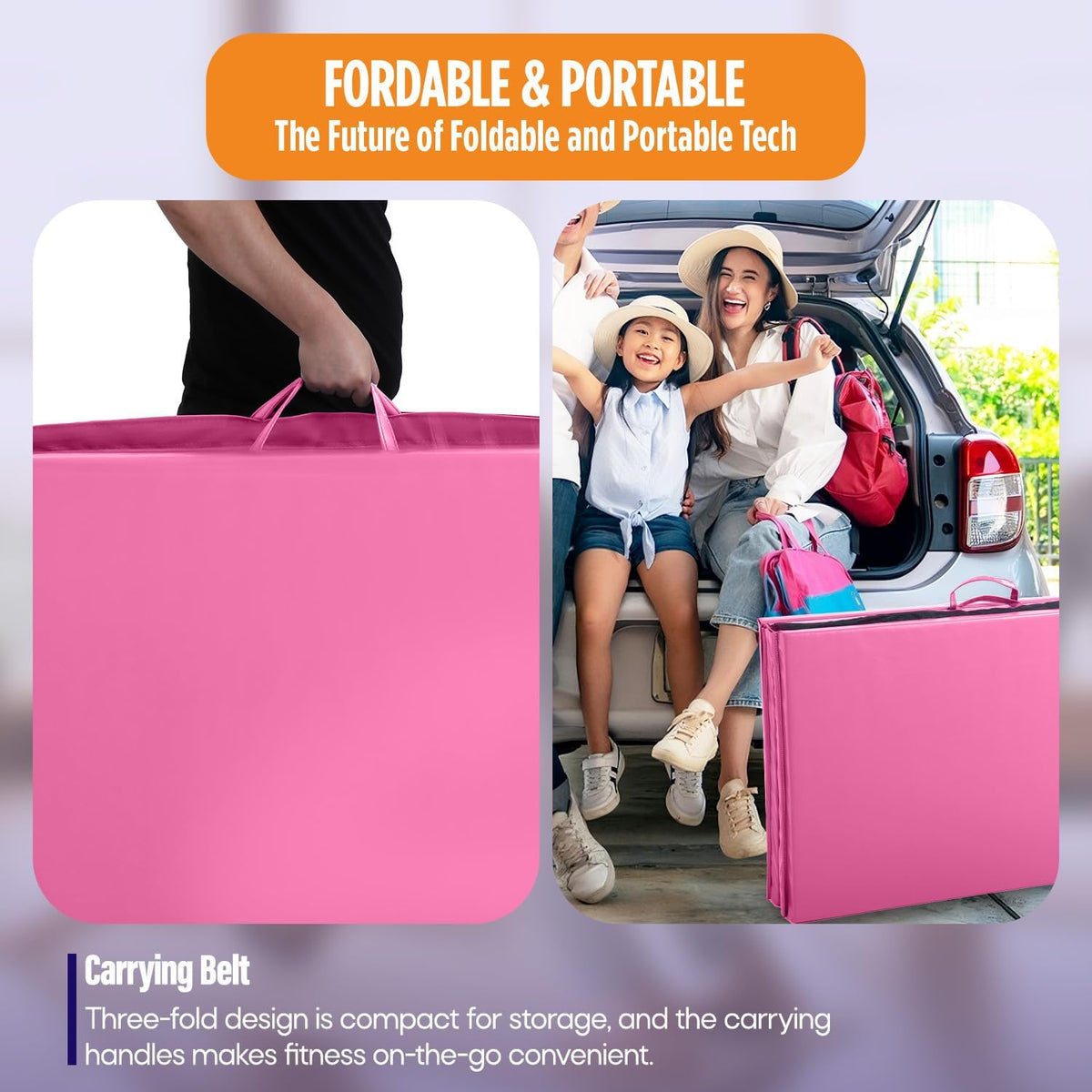 Gymnastics Mats Foldable Tumbling Mats Portable Gymnastics Exercise Mat Thick Gymnastics Tumbling Mats Pad Home Exercise Panel Mat With Carrying Handles