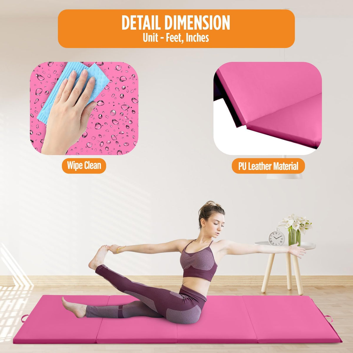 Gymnastics Mats Foldable Tumbling Mats Portable Gymnastics Exercise Mat Thick Gymnastics Tumbling Mats Pad Home Exercise Panel Mat With Carrying Handles