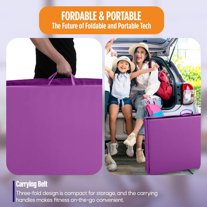 Gymnastics Mats Foldable Tumbling Mats Portable Gymnastics Exercise Mat Thick Gymnastics Tumbling Mats Pad Home Exercise Panel Mat With Carrying Handles