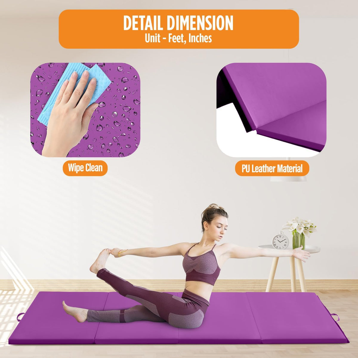 Gymnastics Mats Foldable Tumbling Mats Portable Gymnastics Exercise Mat Thick Gymnastics Tumbling Mats Pad Home Exercise Panel Mat With Carrying Handles