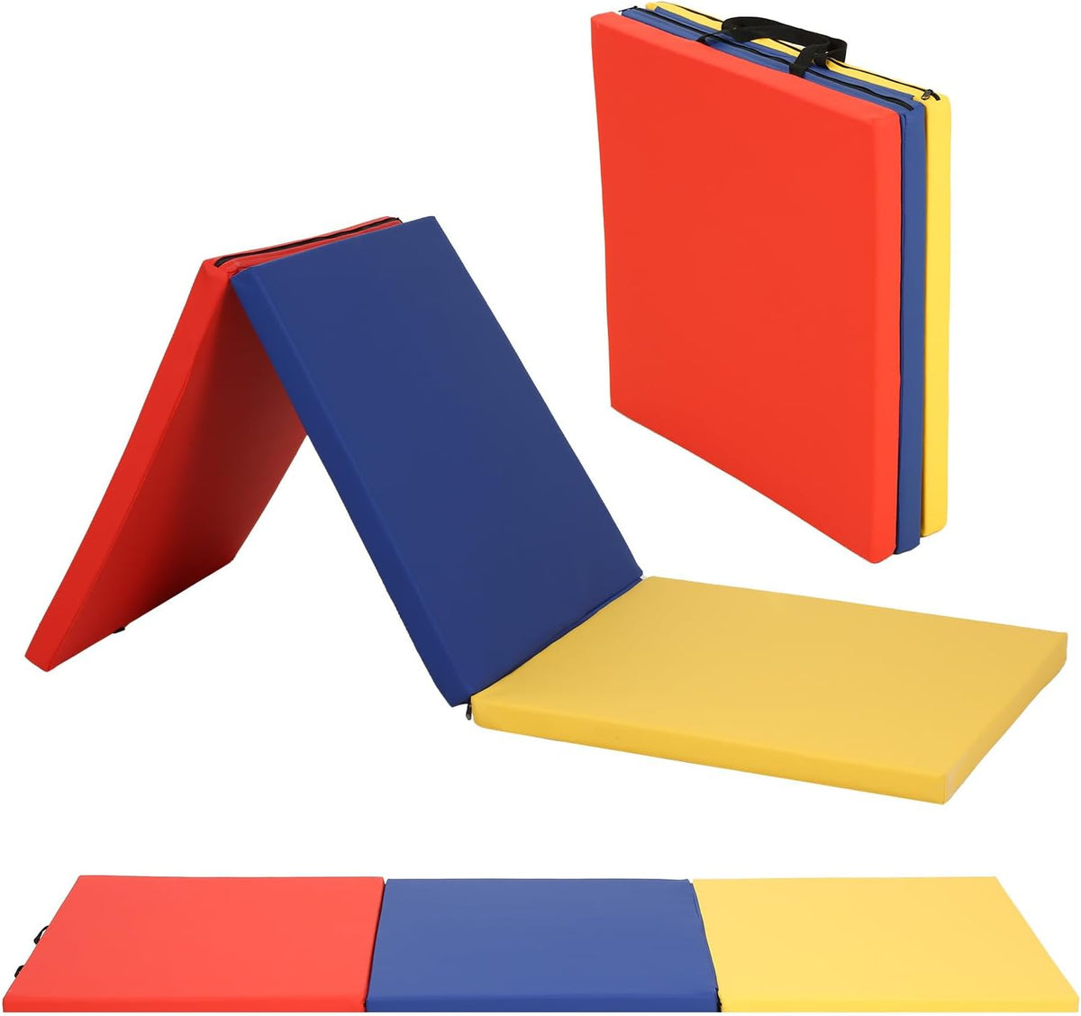 Gymnastics Mats Foldable Tumbling Mats Portable Gymnastics Exercise Mat Thick Gymnastics Tumbling Mats Pad Home Exercise Panel Mat With Carrying Handles