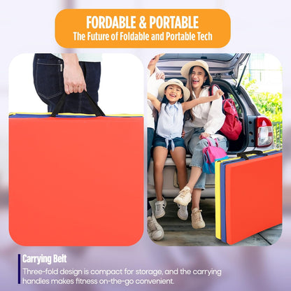 Gymnastics Mats Foldable Tumbling Mats Portable Gymnastics Exercise Mat Thick Gymnastics Tumbling Mats Pad Home Exercise Panel Mat With Carrying Handles