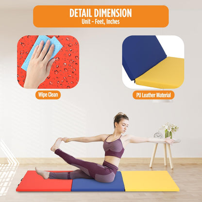 Gymnastics Mats Foldable Tumbling Mats Portable Gymnastics Exercise Mat Thick Gymnastics Tumbling Mats Pad Home Exercise Panel Mat With Carrying Handles