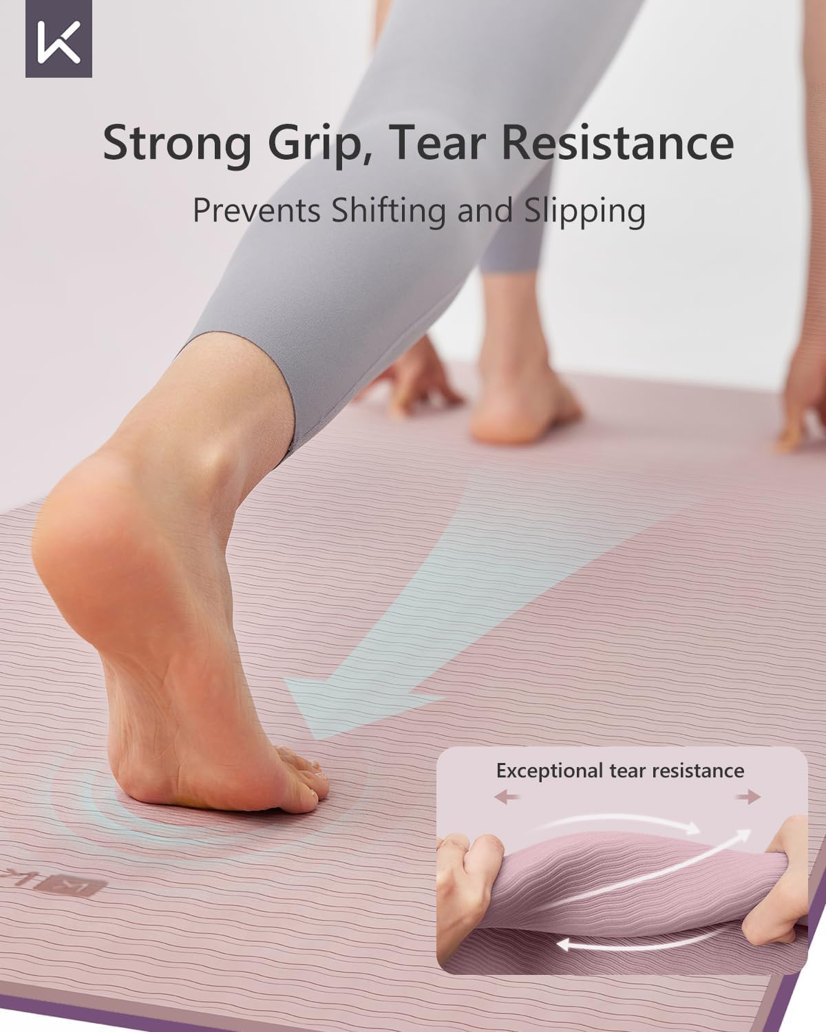 72" x 24" Yoga Mat, 7mm Thick Non Slip TPE Mat