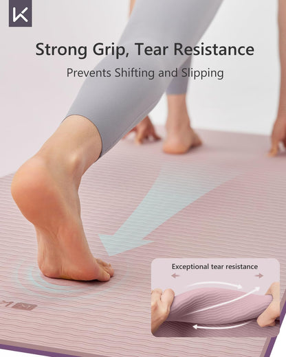 72" x 24" Yoga Mat, 7mm Thick Non Slip TPE Mat