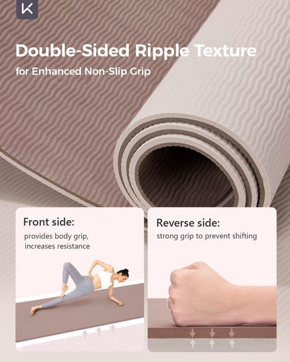 72" x 24" Yoga Mat, 7mm Thick Non Slip TPE Mat