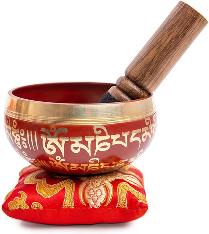 Tibetan Singing Bowl Set - Authentic Handcrafted Mindfulness Meditation Holistic Sound 7 Chakra Healing (Turquoise)