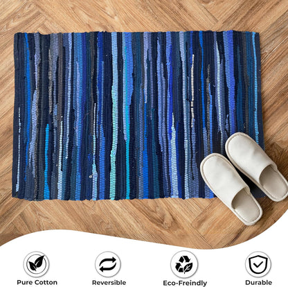 Cotton Chindi Rag Rug 2ft x 3ft, Dark Multi