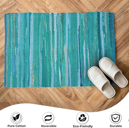 Cotton Chindi Rag Rug 2ft x 3ft, Dark Multi