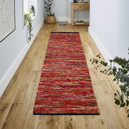 Cotton Chindi Rag Rug 2ft x 3ft, Dark Multi