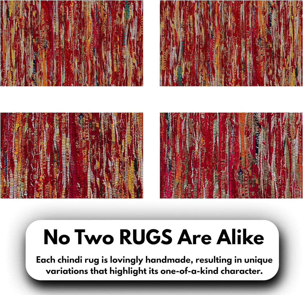 Cotton Chindi Rag Rug 2ft x 3ft, Dark Multi