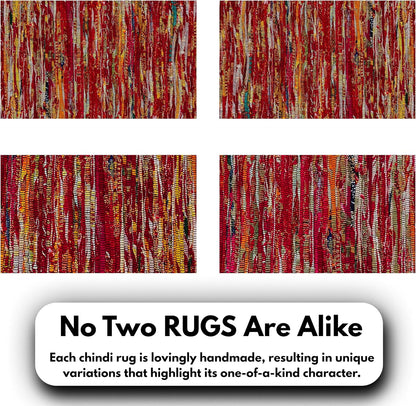 Cotton Chindi Rag Rug 2ft x 3ft, Dark Multi