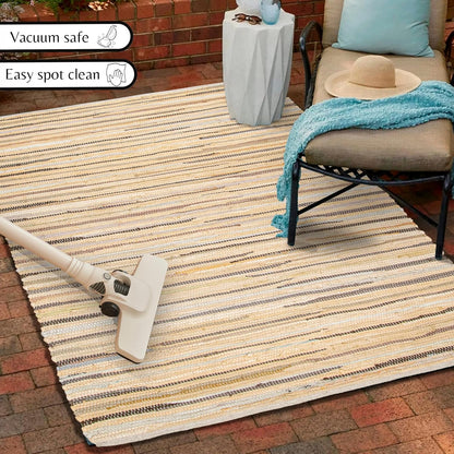 Cotton Chindi Rag Rug 2ft x 3ft, Dark Multi