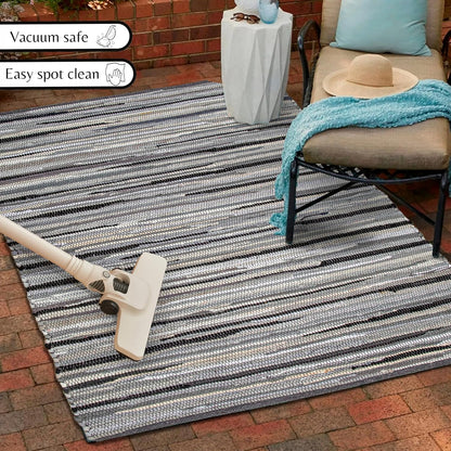 Cotton Chindi Rag Rug 2ft x 3ft, Dark Multi
