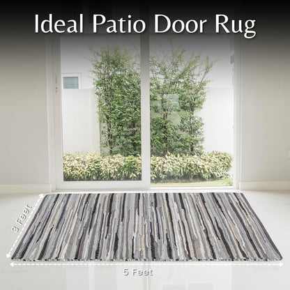 Cotton Chindi Rag Rug 2ft x 3ft, Dark Multi