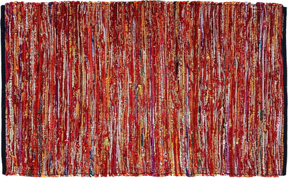 Cotton Chindi Rag Rug 2ft x 3ft, Dark Multi