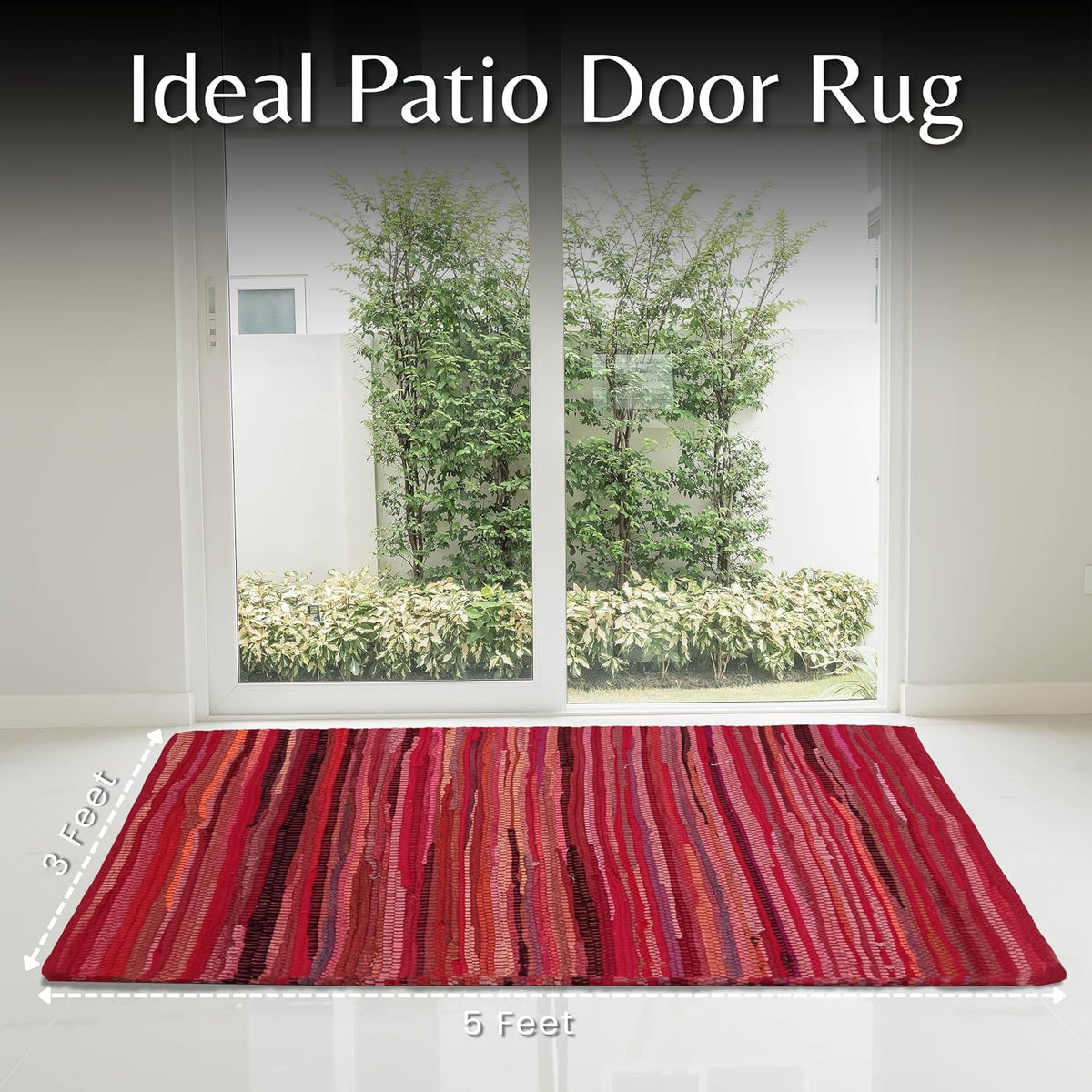 Cotton Chindi Rag Rug 2ft x 3ft, Dark Multi