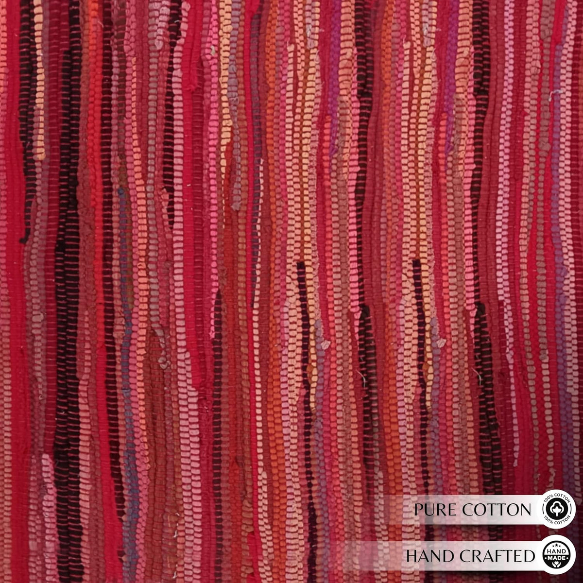 Cotton Chindi Rag Rug 2ft x 3ft, Dark Multi