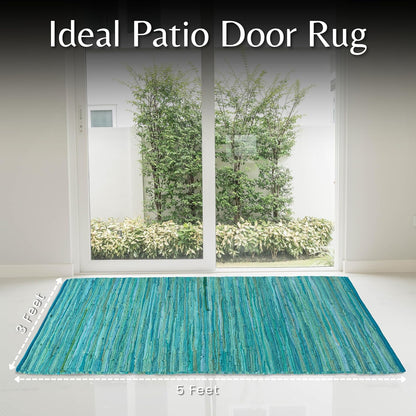 Cotton Chindi Rag Rug 2ft x 3ft, Dark Multi