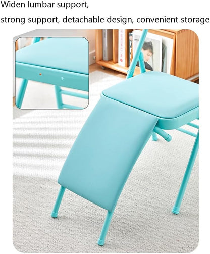 Yoga Inversion Chair,Yoga assistive Chair with Lumbar Back Support,Metal Folding Chair with Removable seat Cushion,Backless Yoga Chair,Foldable Adult Portable Yoga Chair