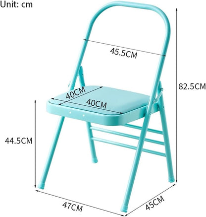 Yoga Inversion Chair,Yoga assistive Chair with Lumbar Back Support,Metal Folding Chair with Removable seat Cushion,Backless Yoga Chair,Foldable Adult Portable Yoga Chair