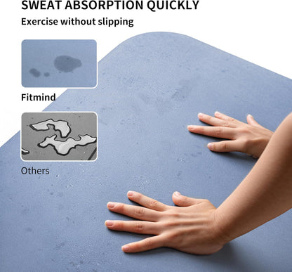 Professional PU Rubber Yoga Mat, Double-Sided Non Slip Sweat Resistant Exercise Mat for Men Women, Comfortable Extra Long & Wide for Yoga, Pilates, Fitness, Home Gym, 72"×26.8"×0.18"(4.5mm)Thick
