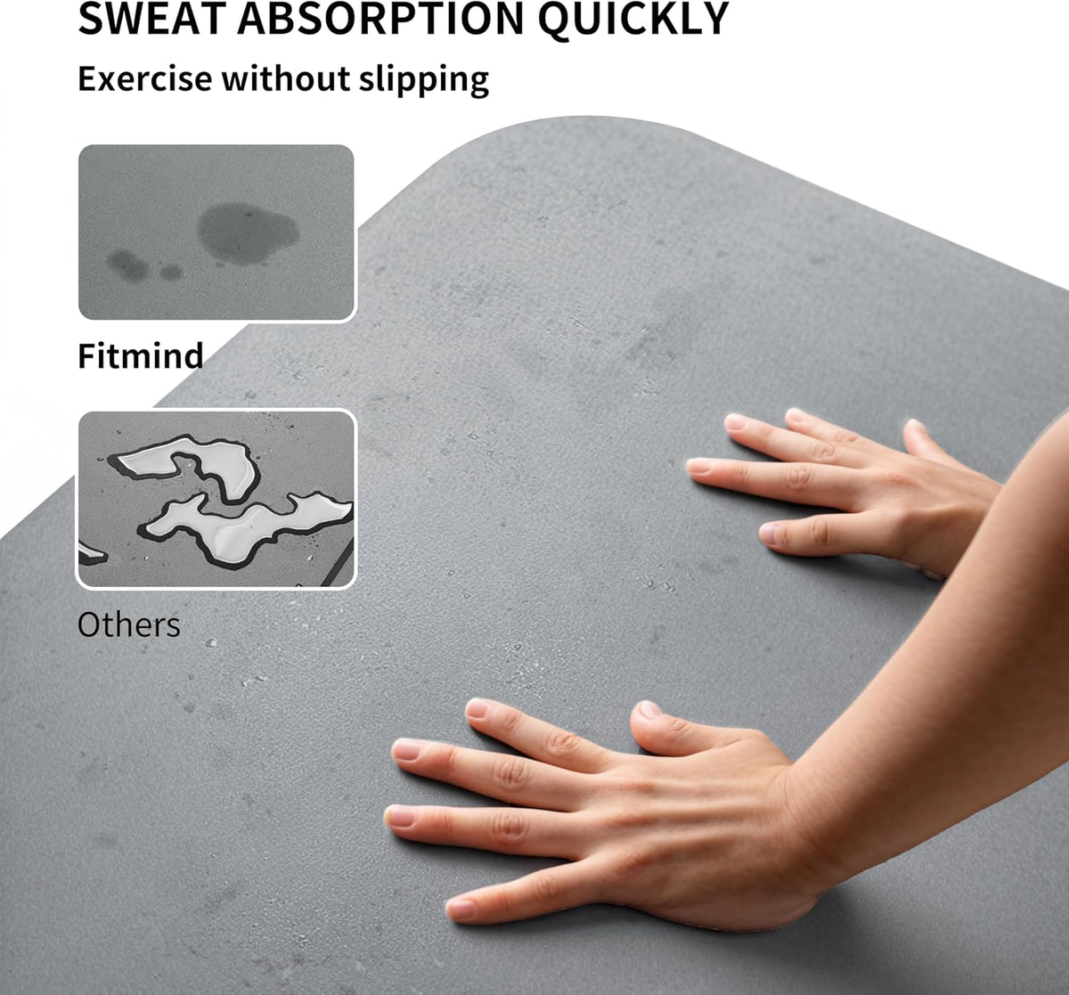 Professional PU Rubber Yoga Mat, Double-Sided Non Slip Sweat Resistant Exercise Mat for Men Women, Comfortable Extra Long & Wide for Yoga, Pilates, Fitness, Home Gym, 72"×26.8"×0.18"(4.5mm)Thick