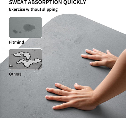 Professional PU Rubber Yoga Mat, Double-Sided Non Slip Sweat Resistant Exercise Mat for Men Women, Comfortable Extra Long & Wide for Yoga, Pilates, Fitness, Home Gym, 72"×26.8"×0.18"(4.5mm)Thick