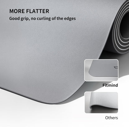 Professional PU Rubber Yoga Mat, Double-Sided Non Slip Sweat Resistant Exercise Mat for Men Women, Comfortable Extra Long & Wide for Yoga, Pilates, Fitness, Home Gym, 72"×26.8"×0.18"(4.5mm)Thick